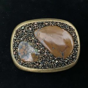 Stone encrusted belt buckle